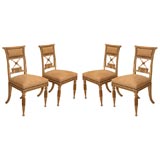 SET OF FOUR  Late 18th Century Austrian Gustavian Side Chairs