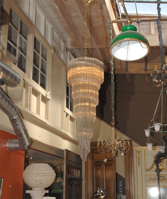 Italian glass chandelier, possibly Venini