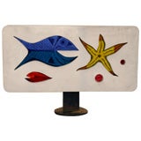 Anton Refregier Glass and Wood Sculpture