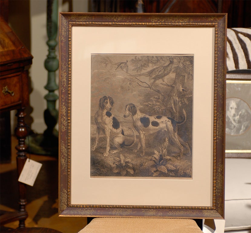 English Dog Engravings, 'Restrike from the Original, Circa 1820s Plate' In Excellent Condition In Atlanta, GA