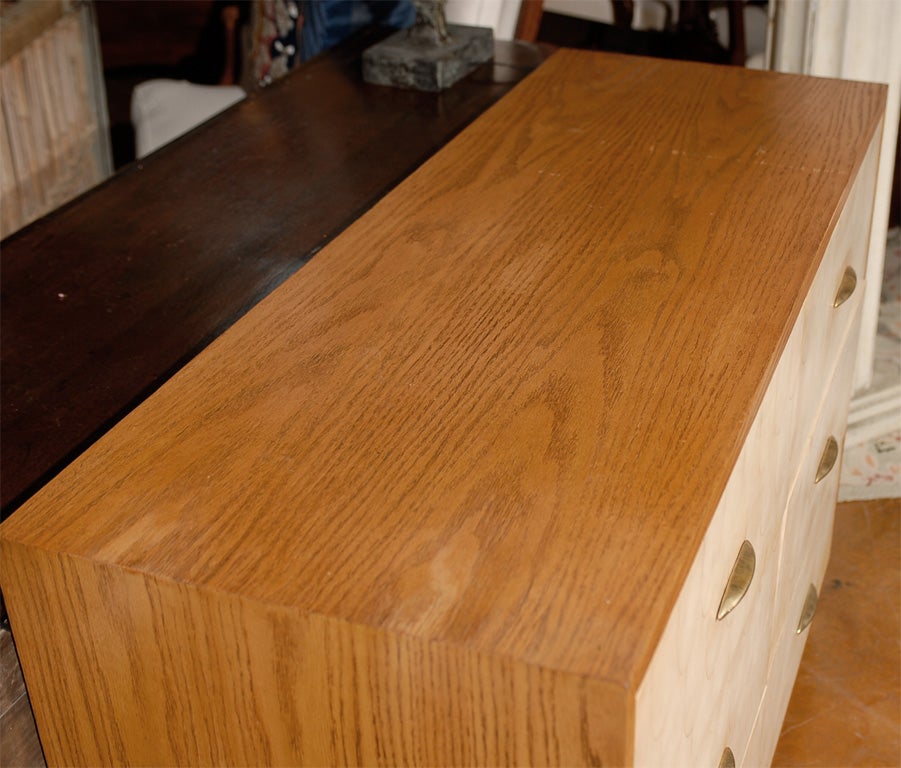 English Oak 6 Drawer Chest with Fish Scale Vellum Fronts 1