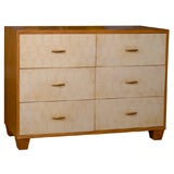 English Oak 6 Drawer Chest with Fish Scale Vellum Fronts