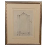 Antique Original 19th Century French furniture drawing