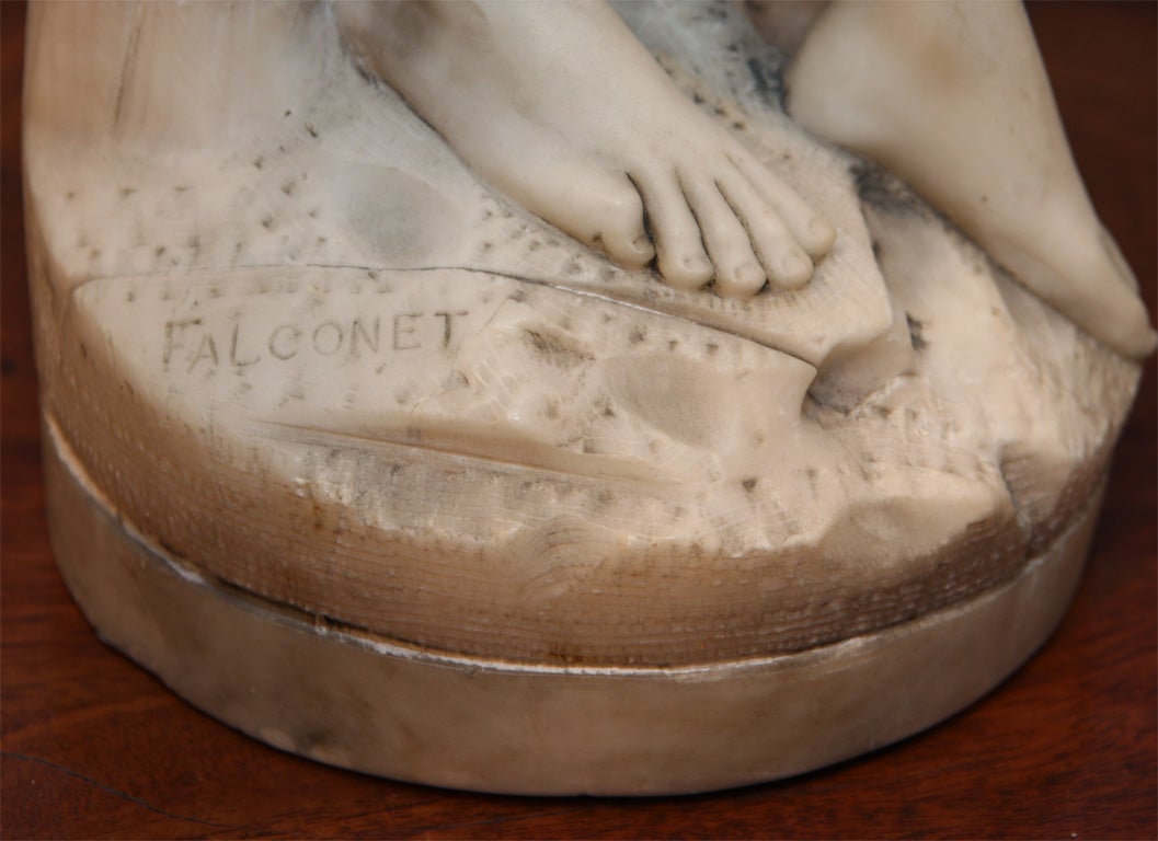Sculpture in alabaster representing a bathing nymph 1