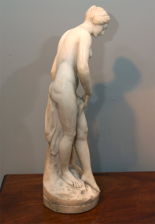 Sculpture in alabaster representing a bathing nymph 2