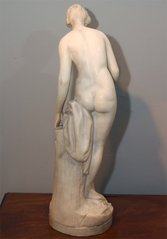 Sculpture in alabaster representing a bathing nymph 3