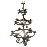 20thC 3-TIERED IRON CANDELABRA