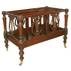 Large Regency Carved Mahogany and Brass Double Canterbury, English, circa 1810