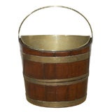 Fine George III brass bound mahogany bucket with liner, c.1770