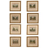Framed 18th Century Copper Engravings of Gardens, Amsterdam.