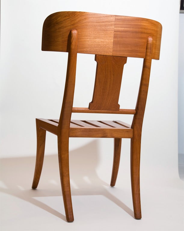 20th Century Set of 4 Teak Klismos Chairs by Michael Taylor