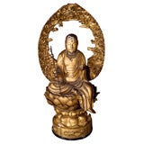 Japanese gilt lacquer seated Buddha