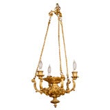 gilt bronze  3 light Louis  Philippe chandelier