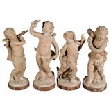 a  group of French terracotta putti