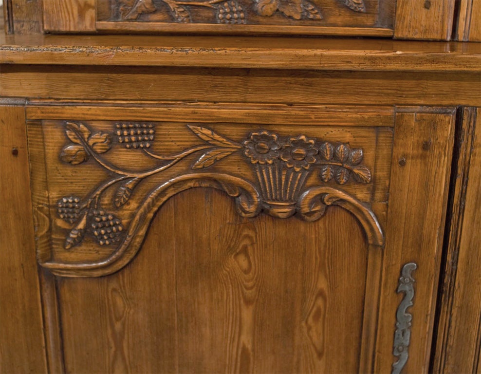 French Stained Pine Wedding Buffet a`Deux Corps For Sale