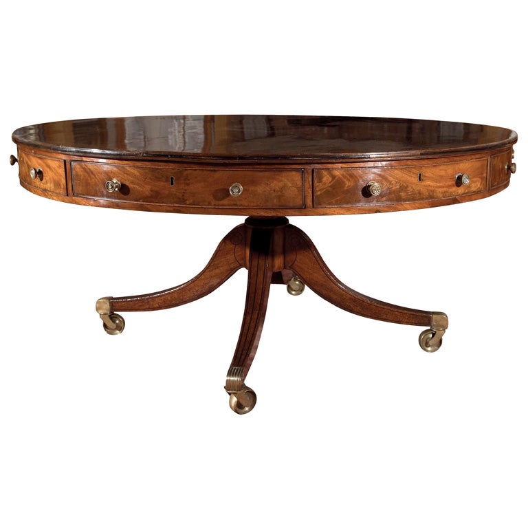 Mahogany large-scale drum table