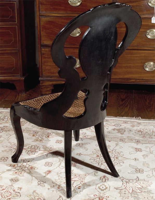 Black Lacquer Side Chair In Good Condition For Sale In Woodbury, CT