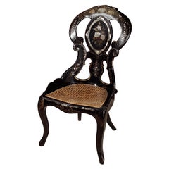 Antique Black Lacquer Side Chair