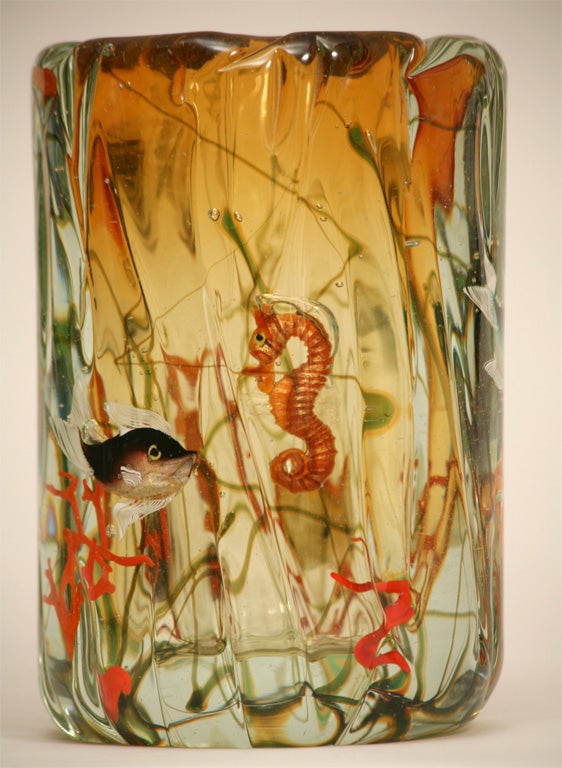 Barbini Massive Aquarium Vase with Underwater Sealife