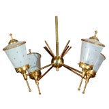 Murano Etched Glass Chandelier