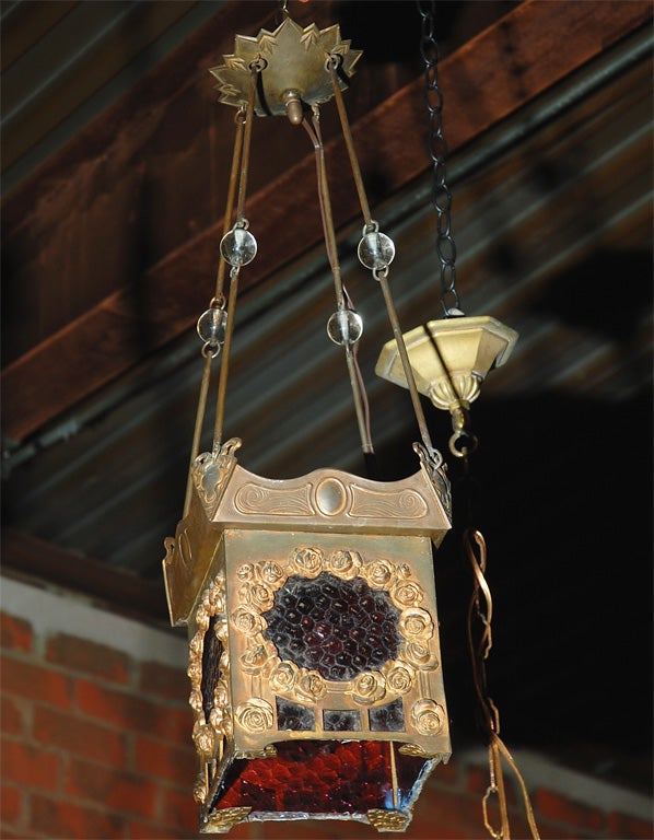 Art Nouveau tole lantern