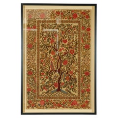 Kalamkari hand painted textile panel "Tree of Life"