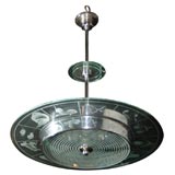 Nickel Chandelier with Zodiac Decoration, Scandinavian 1950s