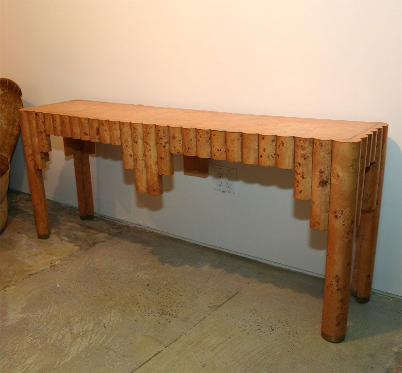 Scalloped Birdseye Maple Console