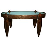 Art Brut Gilded Metal Mirror Top Coffee Table