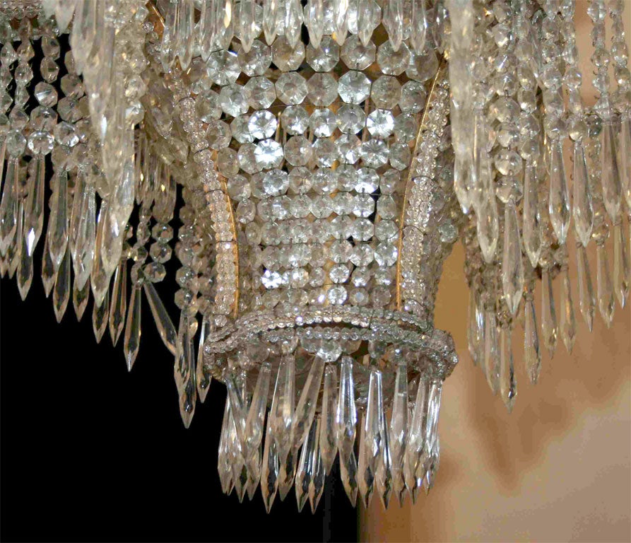 Large French Gilt  Crystal Chandelier In Excellent Condition For Sale In New York, NY
