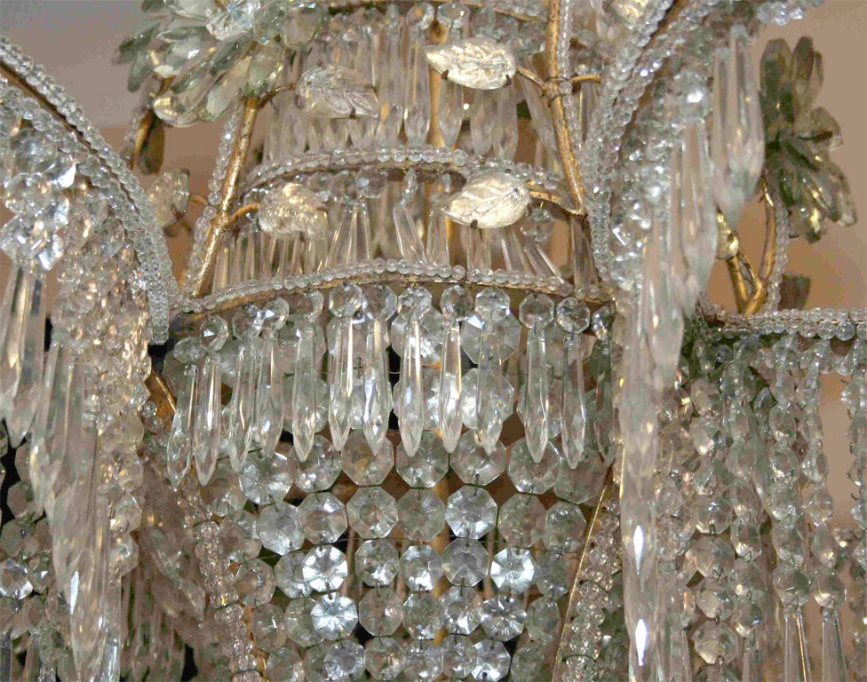 Metal Large French Gilt  Crystal Chandelier For Sale