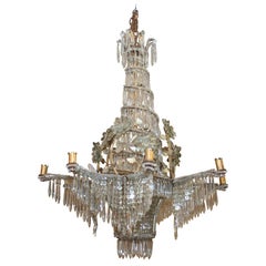 Vintage Large French Gilt  Crystal Chandelier