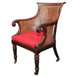 English, Regency mahogany library chair