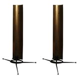 Pair of Brass and Wrought Iron Candle Sconces by Tony Paul