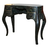 Vintage Grey Black-Green Cut Stone Tile Vanity Table by Maitland Smith