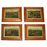Set of 4 Hand Colored Hunting Scene Prints by Henry Thomas Alken