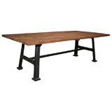VINTAGE DINING TABLE W/ CAST IRON BASE