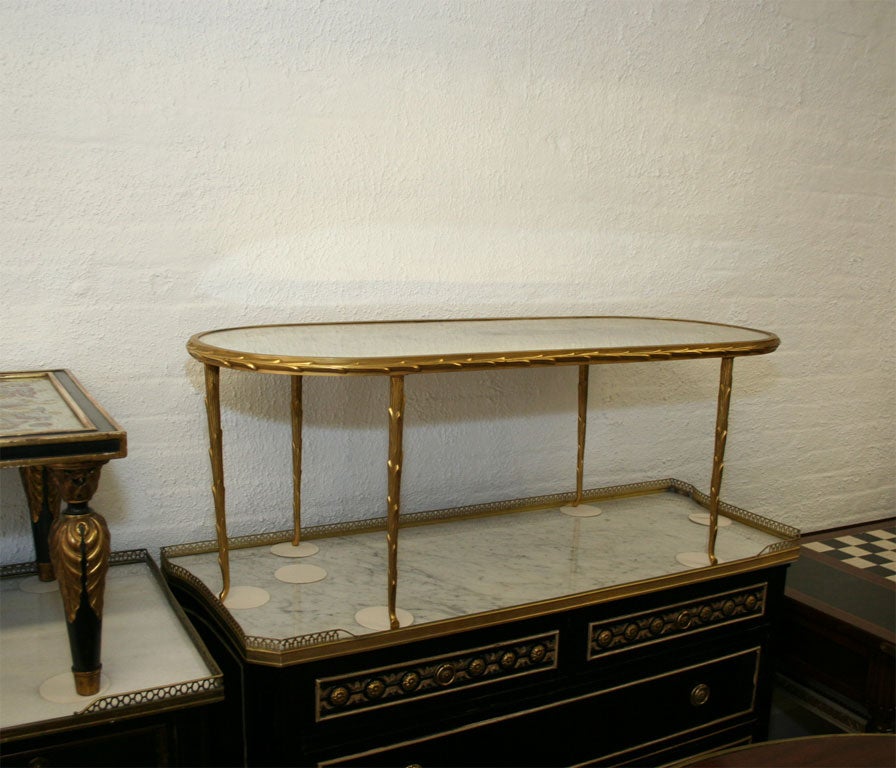 Gilt Bronze Bagues Oval Cocktail Table