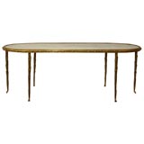 Gilt Bronze Bagues Oval Cocktail Table