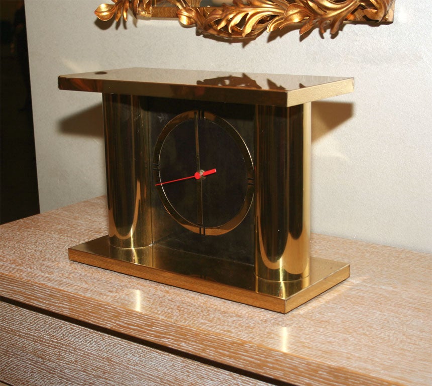 Brass Mantle Clock by Curtis Jere