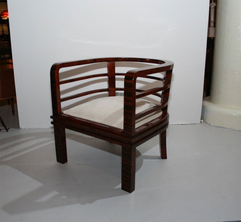 Pair of Transylvanian Art Deco Open Back Armchairs