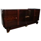 French Art Deco Sideboard with Floral Inlay style of Jules Leleu