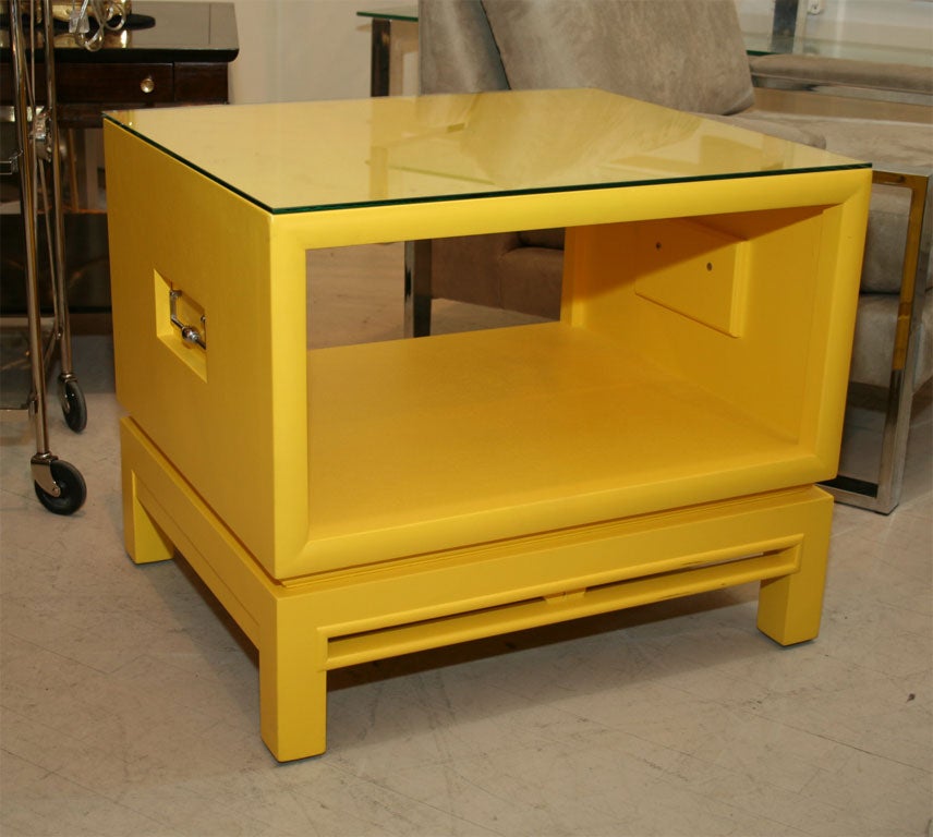 Pair of Yellow  Side Tables 1