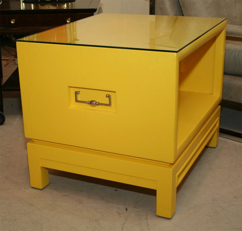 Pair of Yellow  Side Tables 3