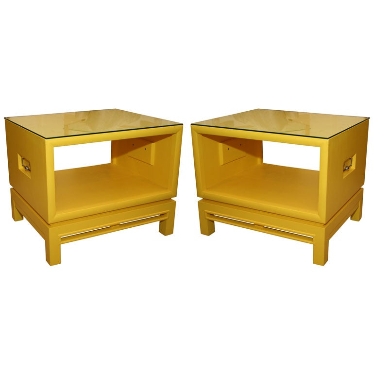 Pair of Yellow  Side Tables
