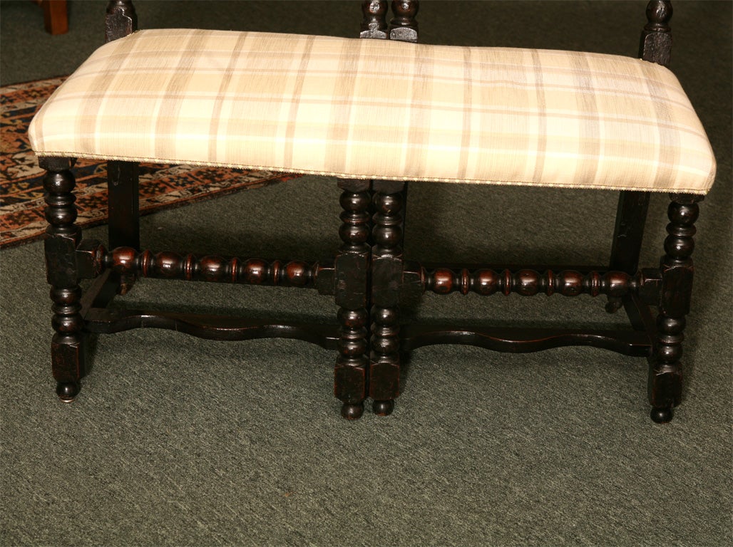 English William And Mary Style Ebonized Bench And Chairs 1