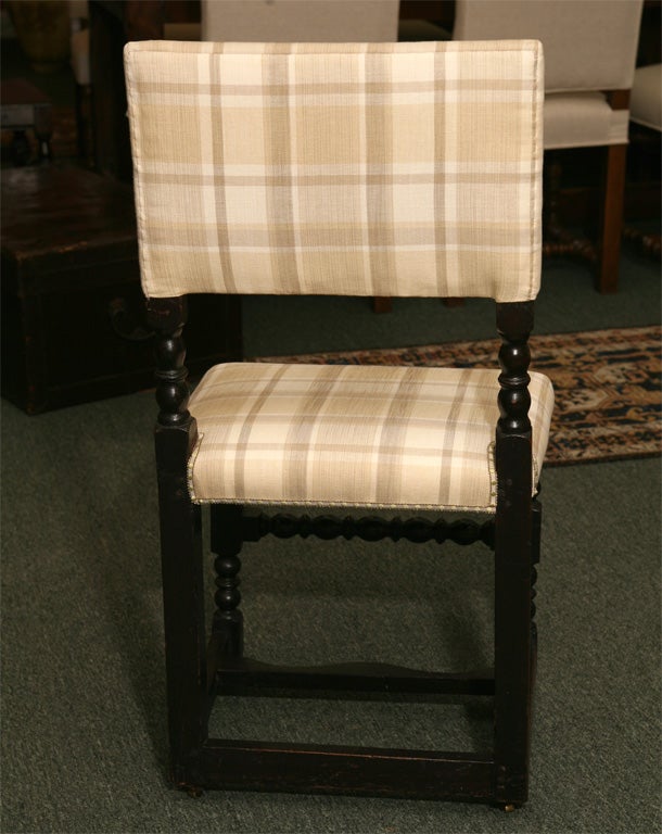 English William And Mary Style Ebonized Bench And Chairs 3
