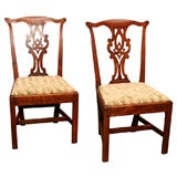 Pair of English oak side chairs