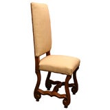 Italian, fruitwood tall back occasional side chair