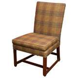 Antique English, mahogany upholstered slipper chair